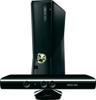 Microsoft Xbox 360 Slim (Latest Model)  with Kinect 250 GB Black 