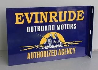 EVINRUDE OUTBOARD Authorized Agency FLANGE SIGN Boat Motor reissue