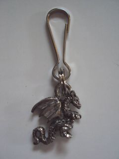 new winged dragon charm zipper pull clip backpack keys time