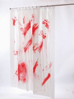 bloody shower curtain full size vinyl prop 