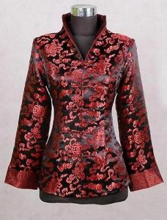 Fashion Black Chinese Womens jacket /coat Cheongsam Dress M 3XL