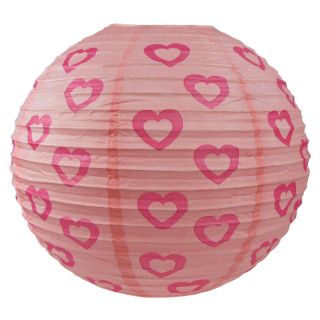 Pink Hearts Girls Lantern Childrens Bedroom Paper Lamp Shade Pendant