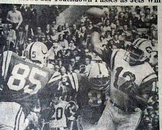 JOE NAMATH New York Jets 6 TDs Touchdowns vs Johnny Unitas COLTS 1972 
