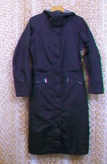 NAU Mens Succinct Black Trench Waterproof Hooded Rain Jacket XS NEW 
