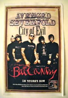 Avenged Sevenfold A7X *City of Evil* Promo Poster *RARE Nightmare 