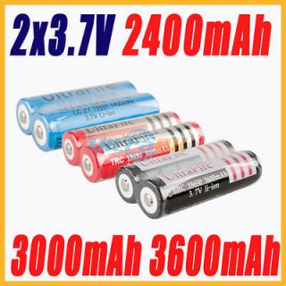 PCS UltraFire Li ion 2400/3000/3600mAh Rechargeable Battery For LED 