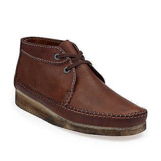 CLEARANCE CLARKS Mens Vintage Style Weaver Boot Brown Leather 