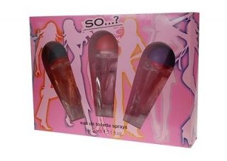 SO? 3 x 30ml EDT GIFT SET SO KISS ME SINFUL BRAND NEW SEALED BOX 