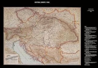 Newly listed Map of Central Europe 1890 (Austro   Hungarian Empire 