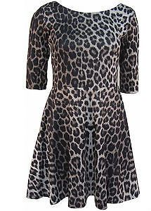 NEW River Island Leopard Print Skater Dress Size 8 10 12 14 16 Brown 