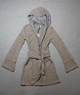 NWT NIGHTCAP CLOTHING KNIT HOODED CARDIGAN SWEATER IN BEIGE ORG $375 