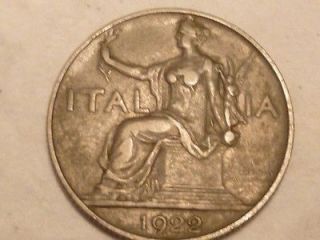 italia italy 1 lira bvono da 1922 r coin time
