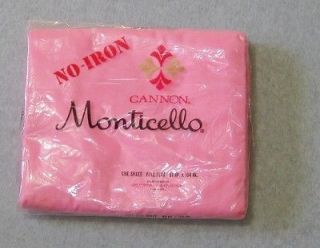 no iron monticello cannon pink full flat sheet vintage time