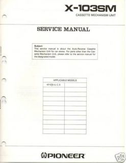 original service manual pioneer x 103sm cassette mech time left