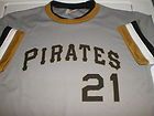 Pittsburgh Pirates 21 Roberto Clemente black shirt vintage jersey sewn 