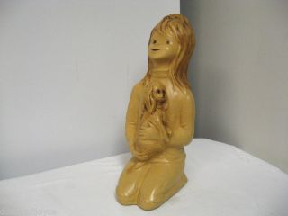 1977 large universal statuary girl w dog figurine 505  12 