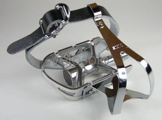 vp toe straps black or white leather fixed track pedal