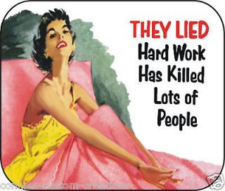 Hard Work Kills Mouse Pad Mousepad Funny Vintage Picture Retro