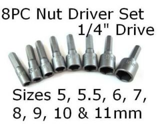   Shank Drill Screwdriver Nut Drivers Set 5 11mm Fits All Drill Types