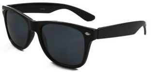 wayfarer sunglasses black frame dark black lenses 80 s