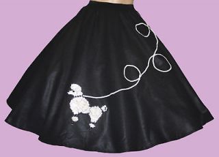 black felt 50 s poodle skirt adult sz plus 1x