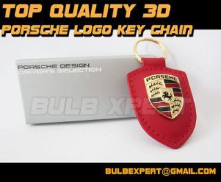   Leather RED PORSCHE KEY CHAIN RING 911 997 966 Carrera S GT S GT 3