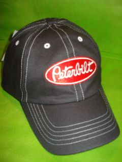 peterbilt hat charcoal grey solid cloth red logo free
