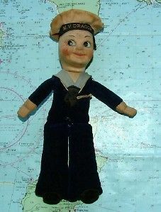 c1930 mv dragon norah wellings type sailor doll from united