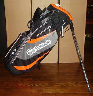New 2012 TaylorMade Stratus 3.0 Golf Stand Bag Black Charcoal Orange