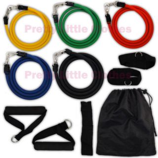   bands 11 pcs Fitness Exercise Tube p90x yoga workout abs pilates