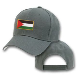 PALESTINE PALESTINIAN GRAY FLAG COUNTRY EMBROIDERY EMBROIDED CAP HAT