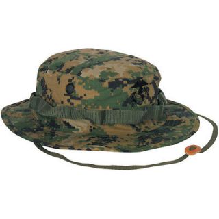   WOODLAND CAMOUFLAGE W/USMC EMBLEM BUSH BOONIE HAT   Vietnam Era Hat