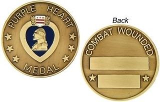 purple heart combat medal usmc army usaf challenge coin time