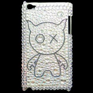  listed RHINESTONE SILVER SKIN CASE COVER FOR iPOD TOUCH iTOUCH 4G