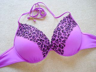   Secret PINK Leopard Lace Miraculous Push Up Swimsuit Bikini Top M