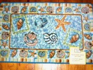seashell beach blue throw rug bath rug mat soft nw  27 99 0 