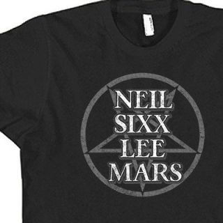 NEIL SIXX LEE MARS Motley pentagram CRUE fan original SCREENPRINT TEES 