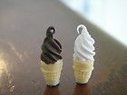 Dollhouse Miniatures ~ Chocolate & Vanilla Soft Serve Ice Cream Cones 