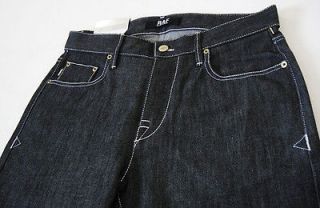 315 Italy RAF SIMONS Leather Patch Hard Raw Dark Wash Denim Jeans 32 
