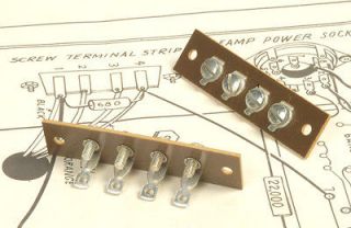 Two Brown Phenolic 4 Screw Speaker Terminal Strips For Dynaco Amps