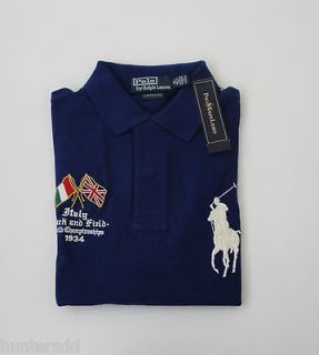 NWT Ralph Lauren Mens SS Custom Fit Big Pony Cross Flags Italy Polo 