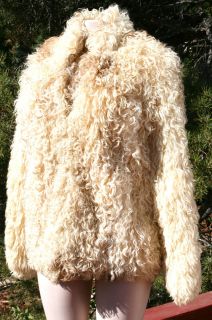 Vintage OVERLAND Sheepskin Co. CURLY LAMB Fur Yeti Apres COAT Jacket 