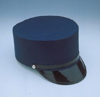 new adult navy blue train conductor officer hat cap medium