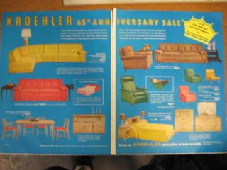 1958 kroehler furniture ad double page full color ad time
