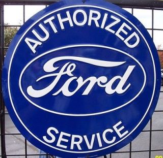 Nostalgic FORD Blue Oval Authorized Service 24 Tin Sign Garage Man 