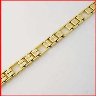 MEN LADY 7.7 18K YELLOW GOLD SOLID GP OVERLAY FILLED BRASS WELL CARVE 