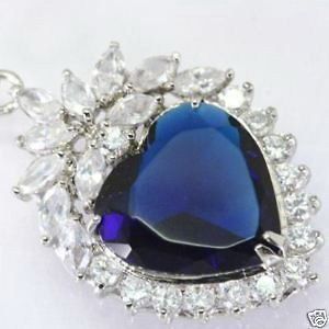   Jewelry Blue HEART of ocean titanic CZ crystal Pendant Necklace