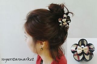 Check Print Hair Pin Barrette Claw Clip Accessories Korean Styling 