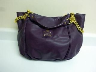 Juicy Couture Purple Leather Duchess Hobo Brogue Gold Chain Shoulder 