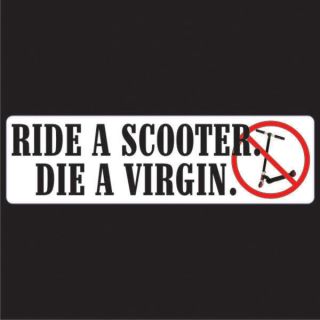 RIDE A SCOOTER DIE A VIRGIN BMX Skate shoes DC Sticker
